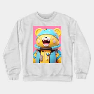 AKBLM - GENKI 元気 GANGSTA KUMA | CUTE HAPPY MENTAL HEALTH ANIME MASCOT THAT MAKES YOU HAPPY Crewneck Sweatshirt